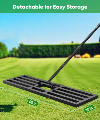 Tigerden Lawn Leveling Rake reinforced connection keeps the tool stable during heavy-duty leveling