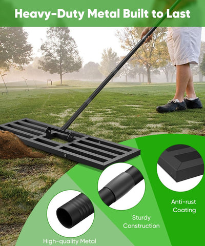 Tigerden Lawn Leveling Rake smooths soil and topsoil for a ready-to-sow yard
