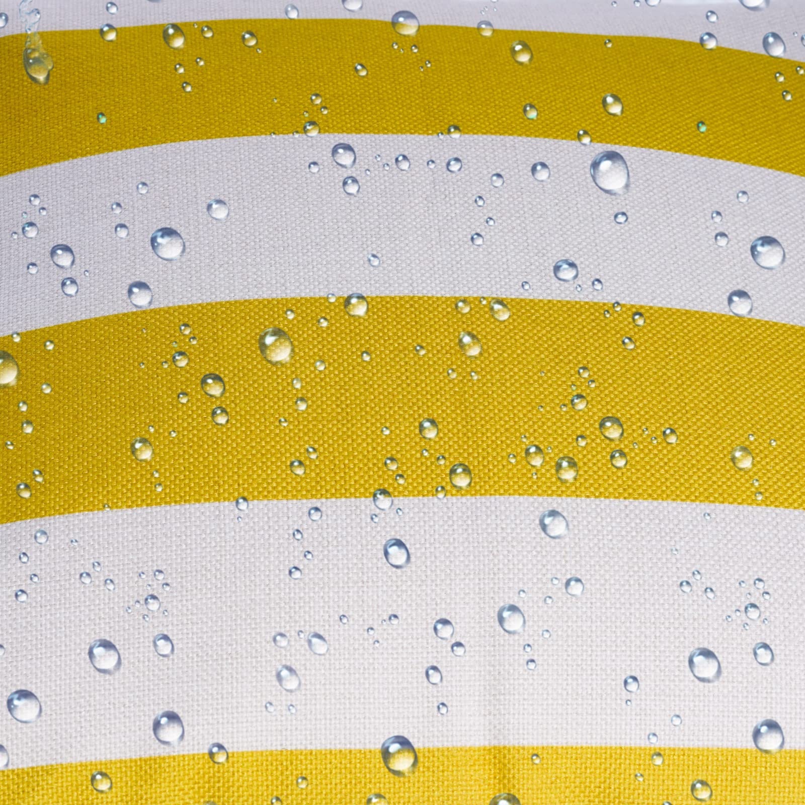 Tiggell yellow-white striped cushion cover enhancing garden or balcony decor