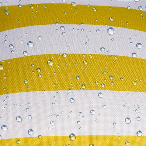 Tiggell yellow-white striped cushion cover enhancing garden or balcony decor