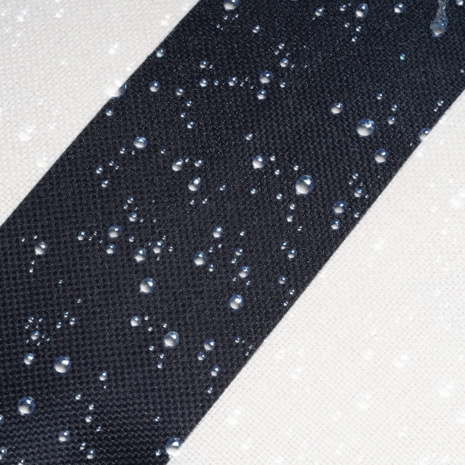 Outdoor garden scene with Tiggell pillow cover showing water beads rolling off.