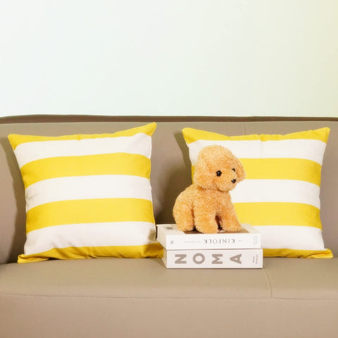 Tiggell four-pack pillow covers striped yellow white ready to refresh spaces