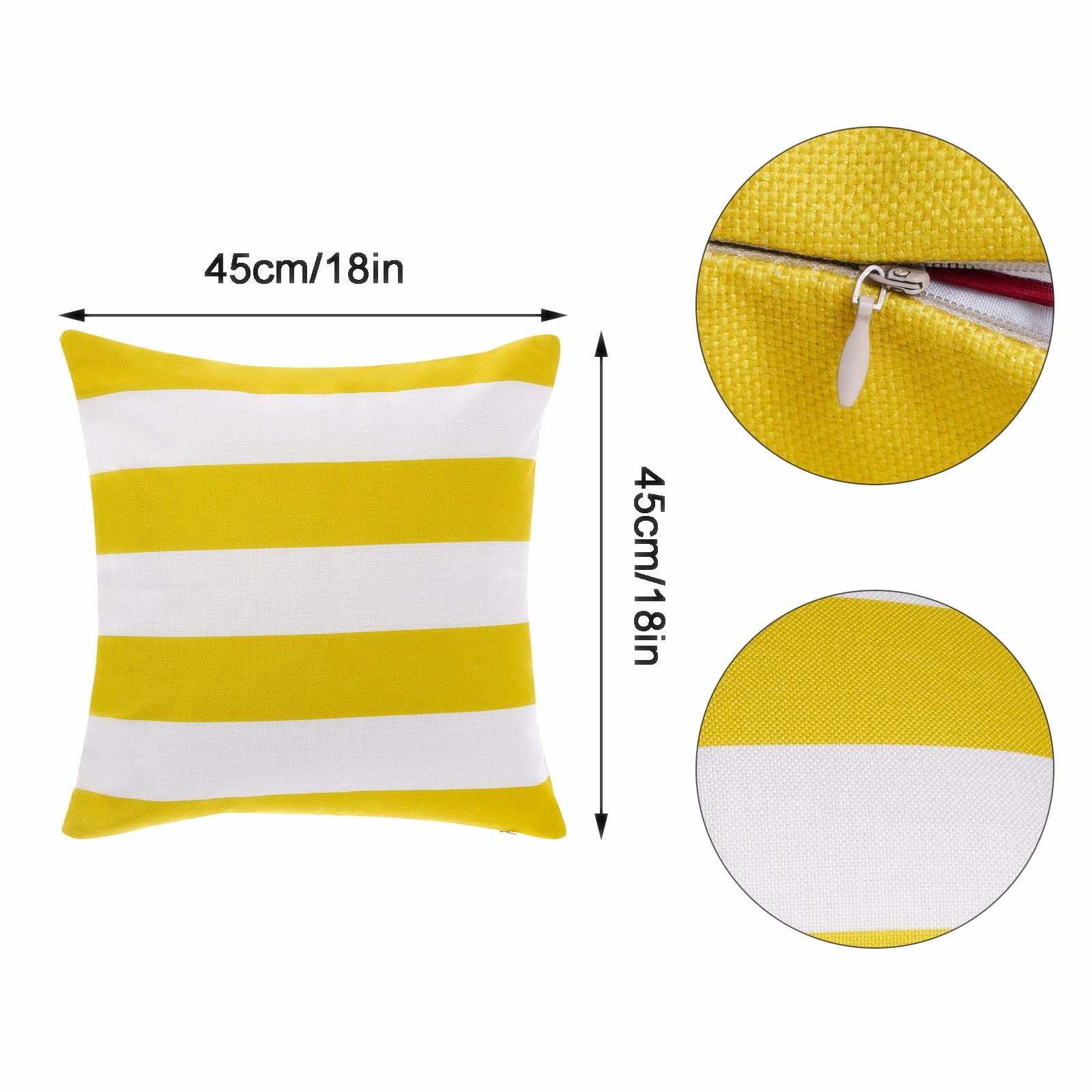 Tiggell stripe-pattern pillow cover with water beads for quick wipe clean