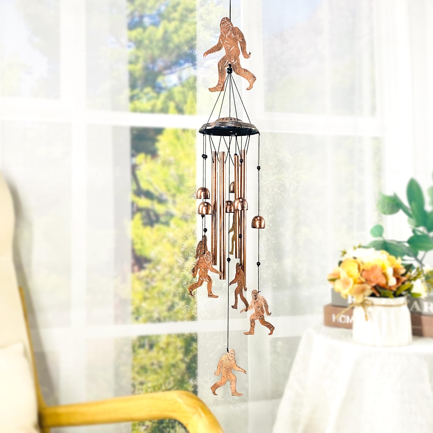 TIGGSY Bigfoot wind chime suitable for outdoor or indoor display.