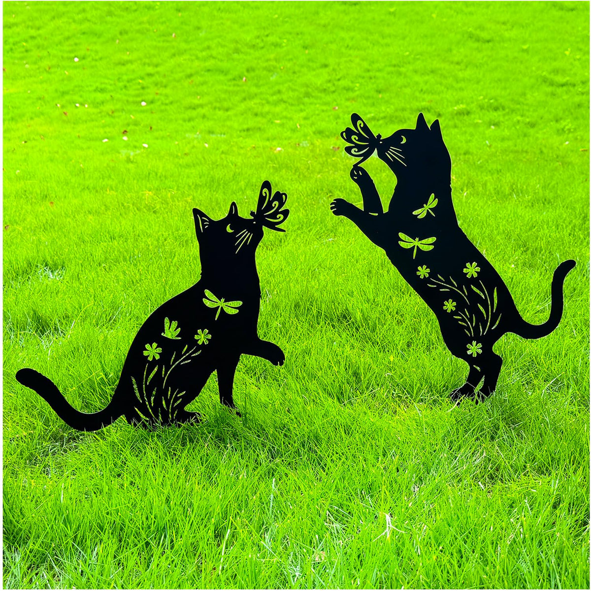 TIGGSY cat garden stake 12h-14w enhances curb appeal with playful silhouette.