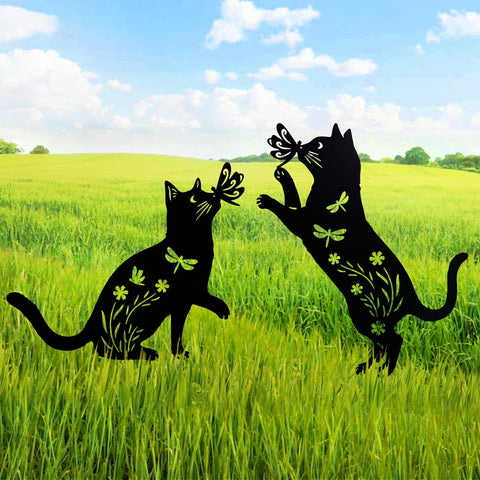 TIGGSY walkway garden stake guides guests with a playful cat silhouette.