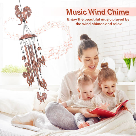 TIGGSY indoor chicken wind chime adds decorative sound to rooms.
