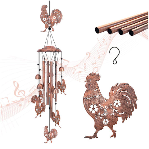 TIGGSY chicken wind chime for outdoor gardens with gentle melodies.