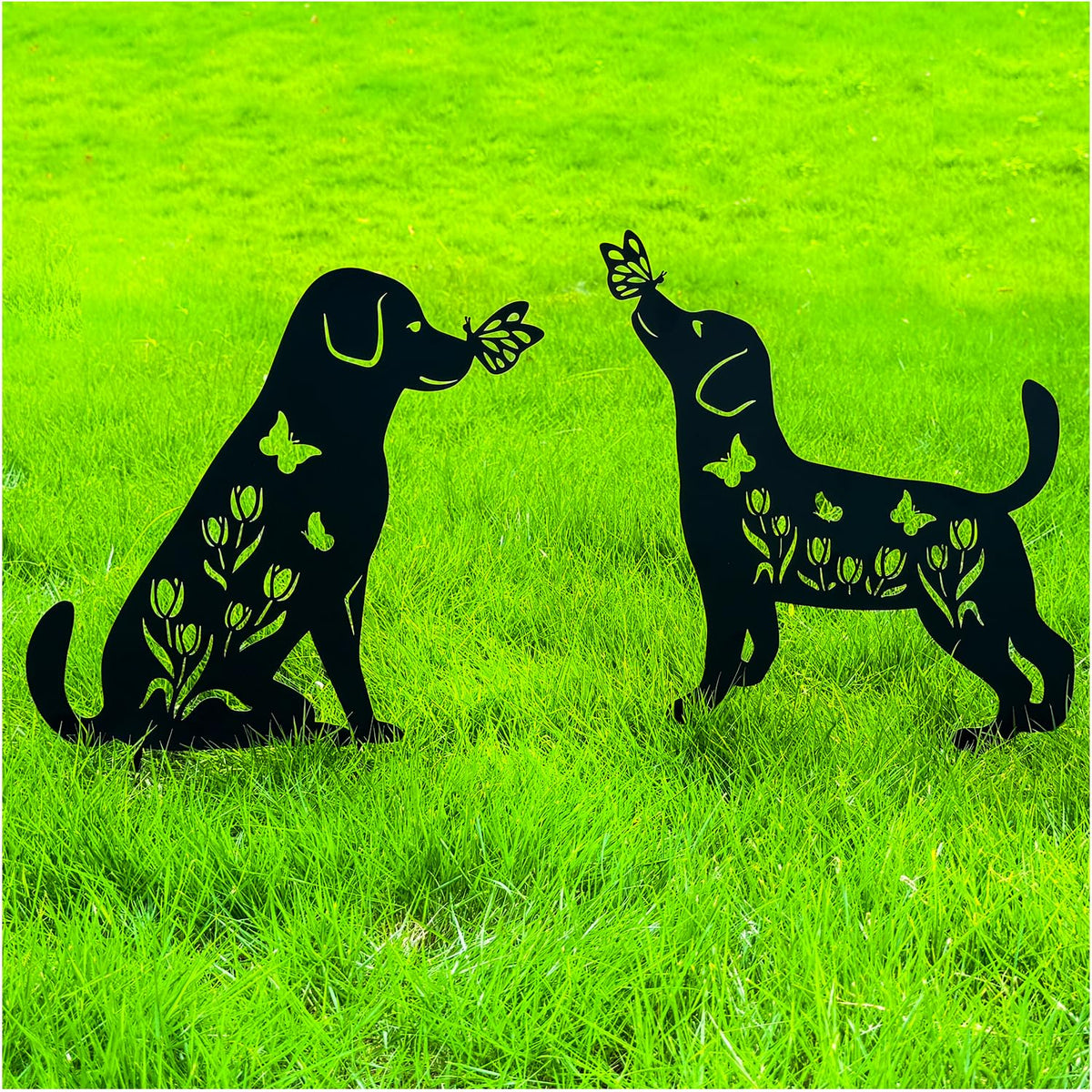 TIGGSY Labrador garden stake in metal adds durable curb appeal to your yard.