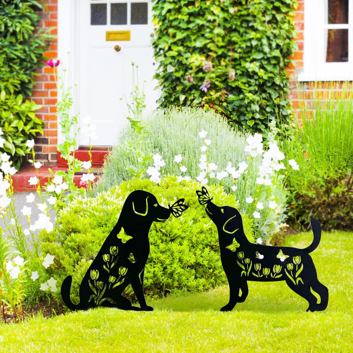 TIGGSY patio-decor-dog-figurine adds chic accent to garden spaces.
