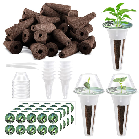 Tigvio 125 Piece Hydroponic Pods Kit with grow sponges for easy seed starting