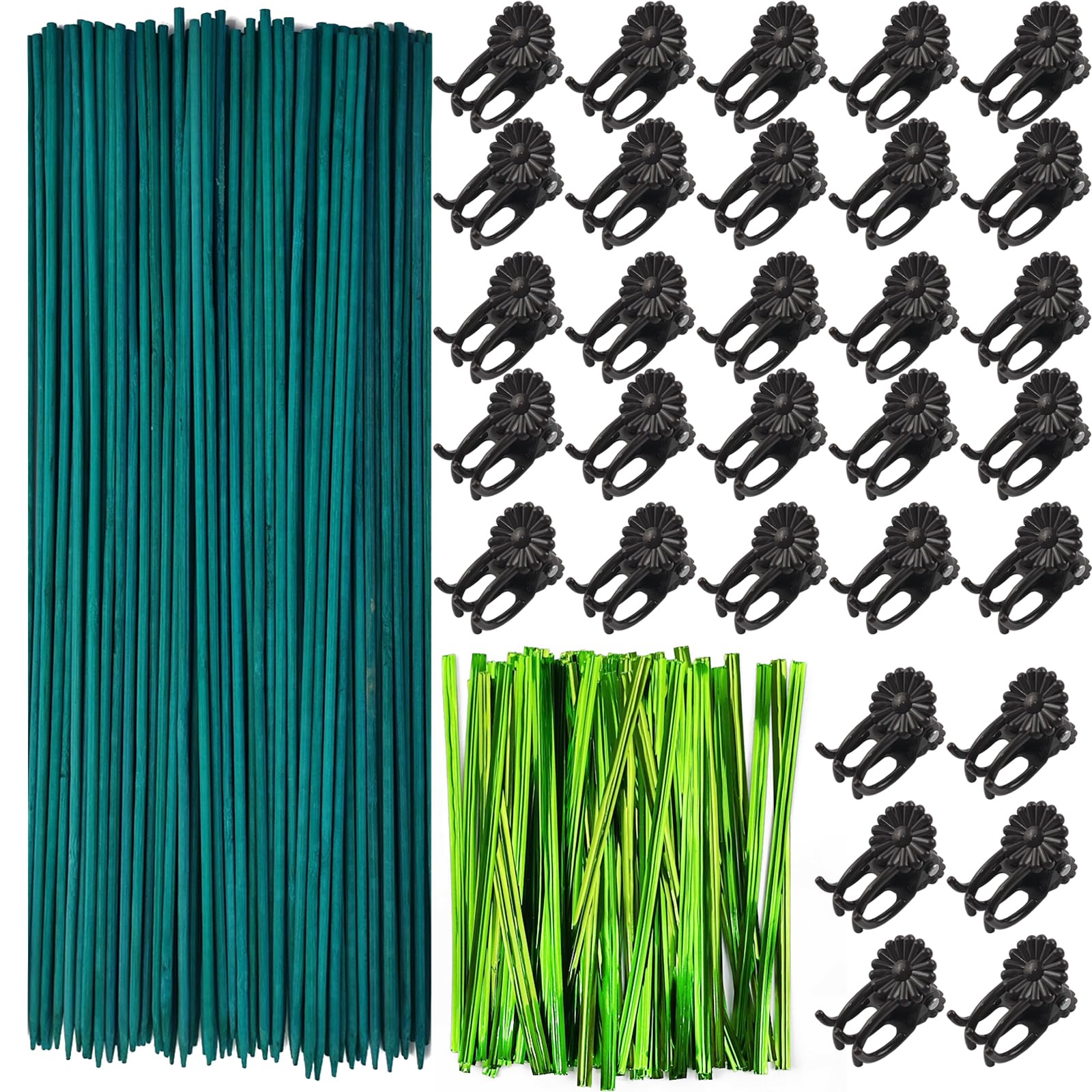 TIHOOD 18-inch green bamboo stake ready to support growing stems.