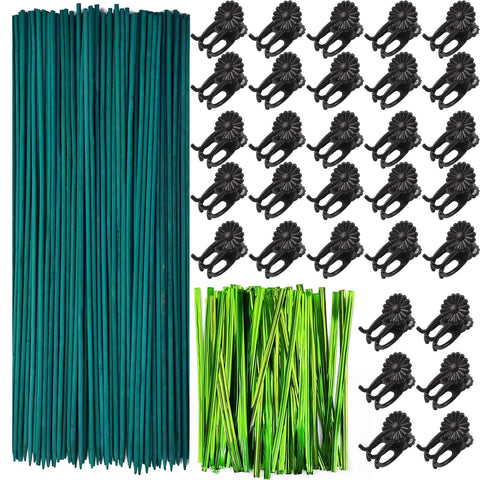 TIHOOD 18-inch green bamboo stake ready to support growing stems.