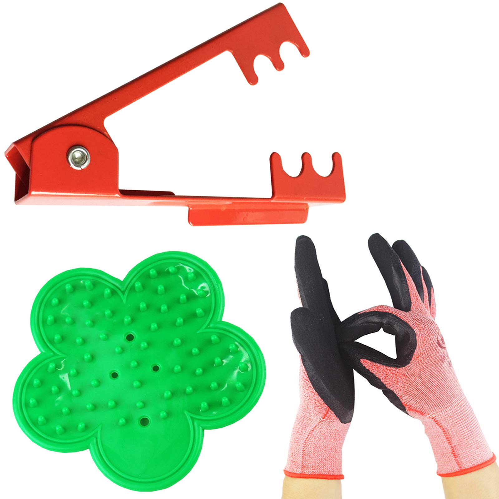 TIHOOD red steel rose stripper safely removes thorns for easier pruning.