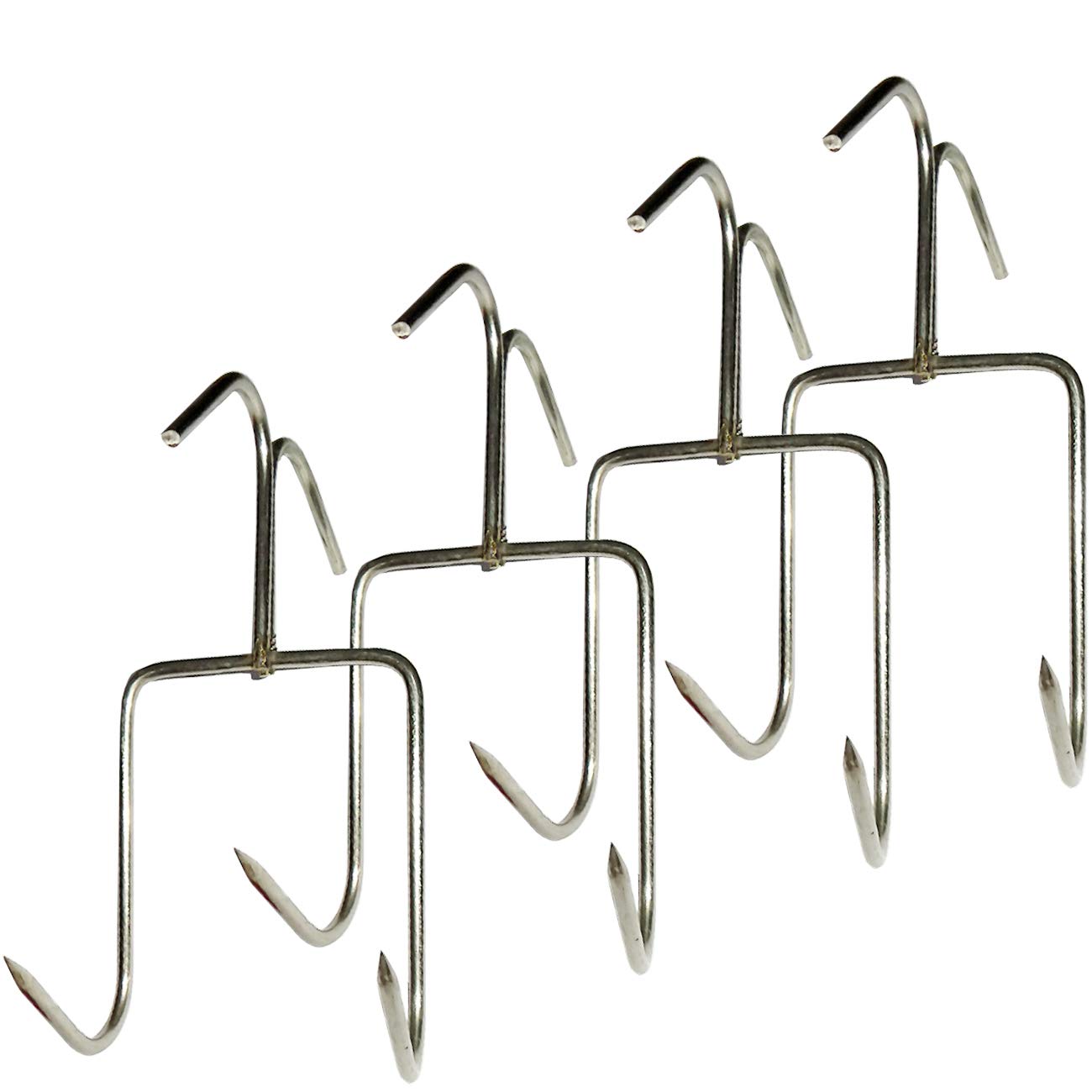 TIHOOD smoker hooks bacon hanger image highlights stainless steel design for easy hanging and cleanup.