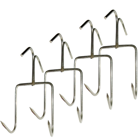 TIHOOD smoker hooks bacon hanger image highlights stainless steel design for easy hanging and cleanup.
