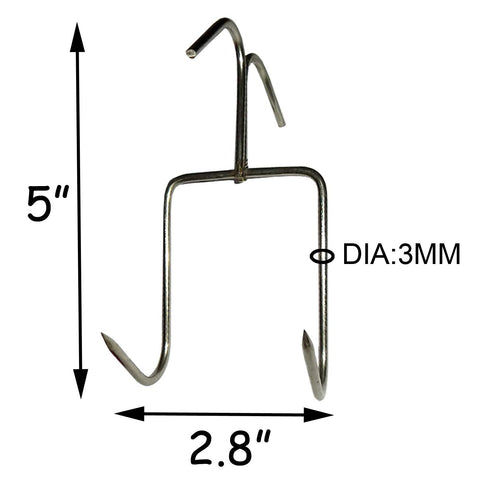 TIHOOD smoker hooks roast duck hooks image demonstrates durable 3mm wire for high-heat roasting.