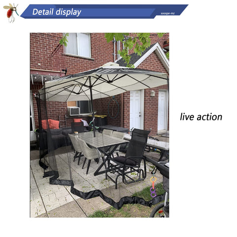 Tiimmgaal netting fits gazebo and umbrella setups for bug-free evenings