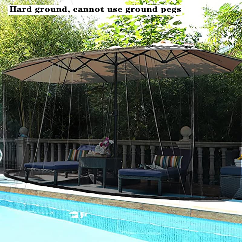 Tiimmgaal netting compatible with round and rectangular umbrellas and gazebos