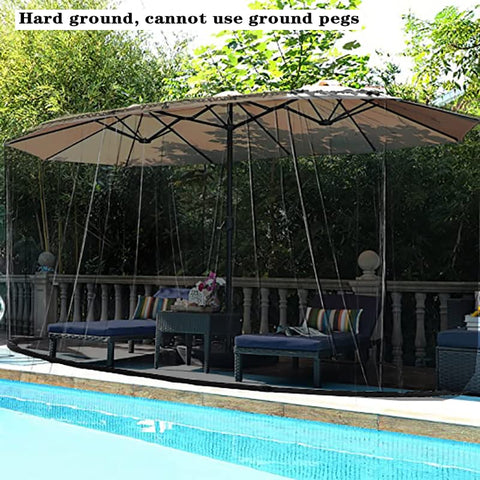 Tiimmgaal netting compatible with round and rectangular umbrellas and gazebos