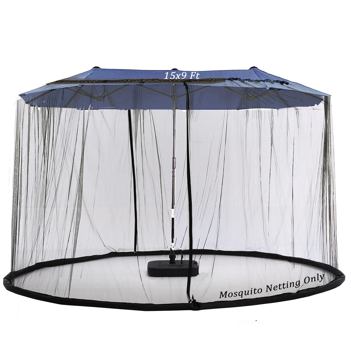 Tiimmgaal 15FT mosquito netting on umbrella top view blocks insects while letting breeze