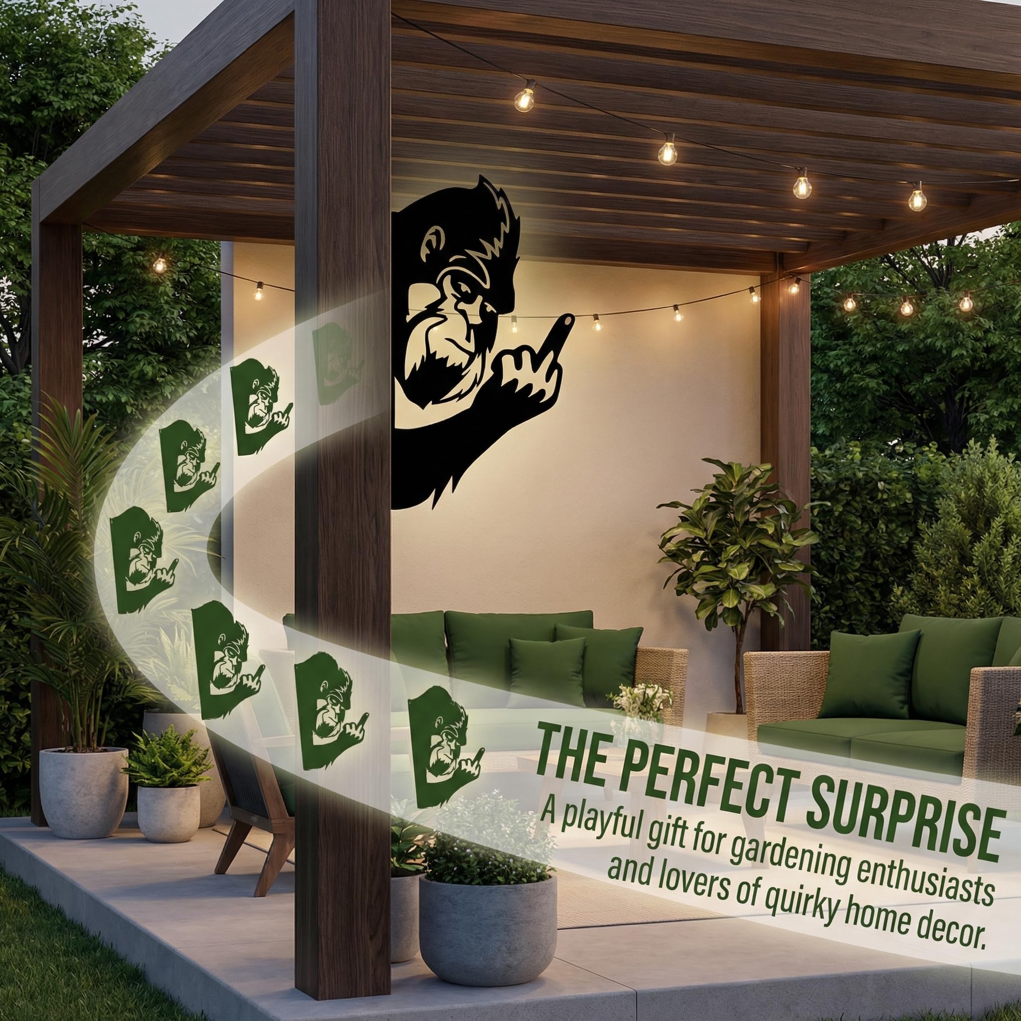 Tiinasol corner tree garden sign adds playful charm to fence or wall decor.