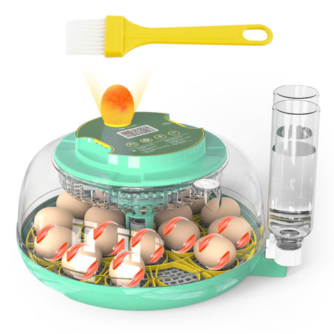 TIKJEN 18-egg incubator with digital control panel for precise climate management.