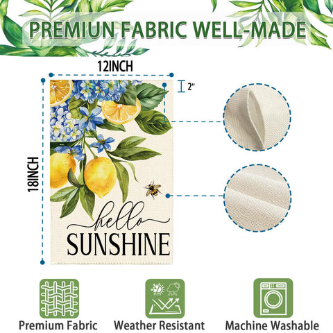 Tikeciti farmhouse lemon hydrangea yard flag adds seasonal charm.