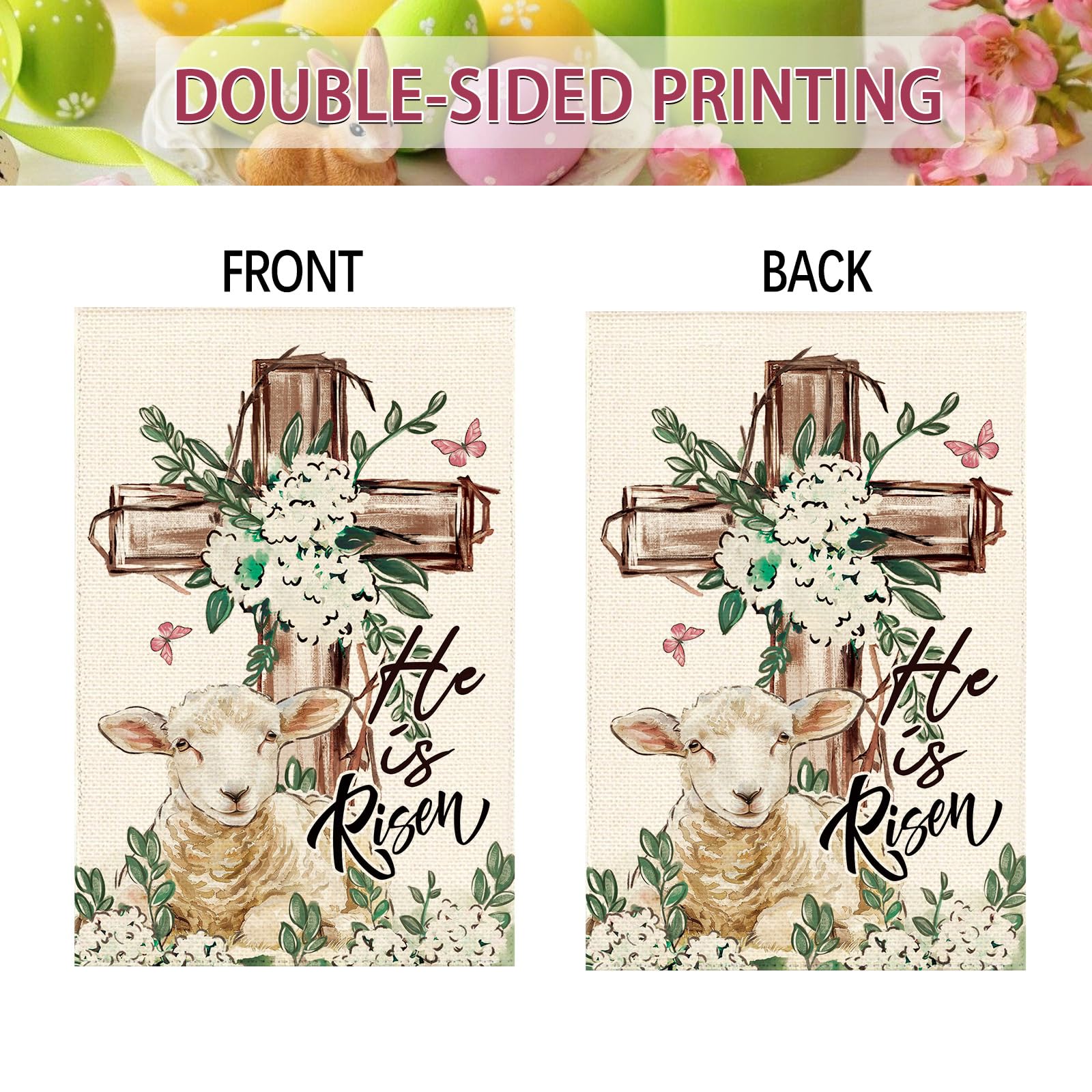 Tikeciti garden flag Easter spring colors brighten porches and patios.