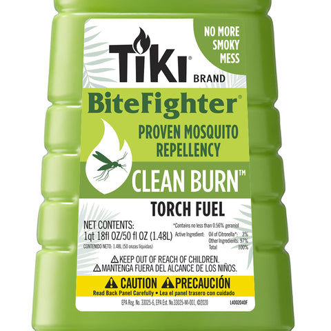 TIKI Clean Burn Easy Pour design enables spill-free refills