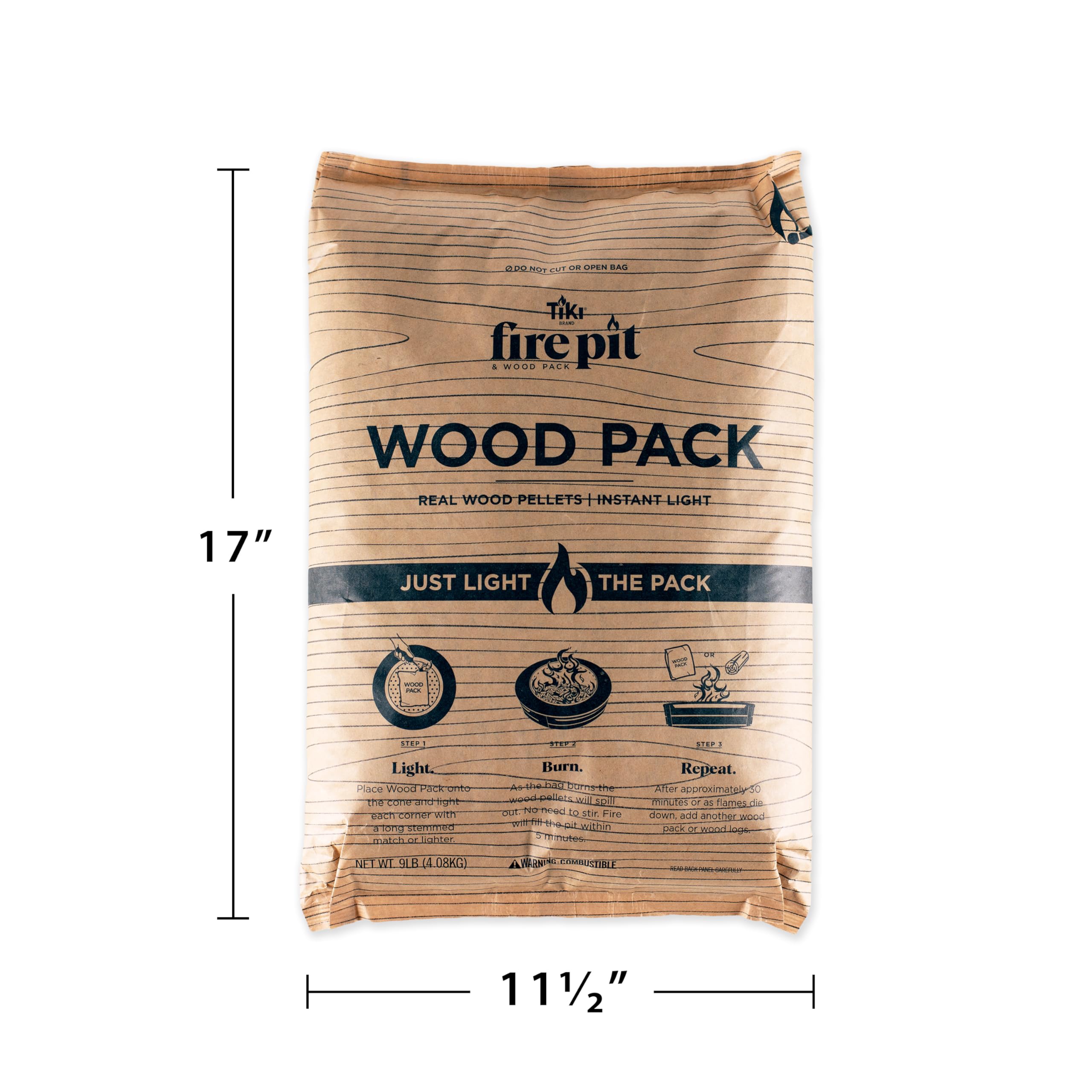 TIKI Wood Pack easy ignition with one match for outdoor use