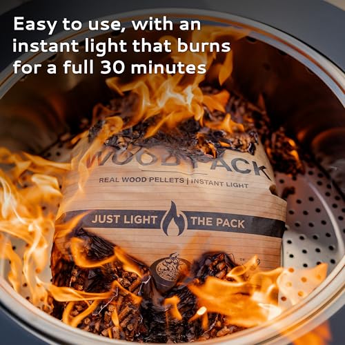 TIKI Wood Pack pre-measured packs ensure consistent burn outdoors