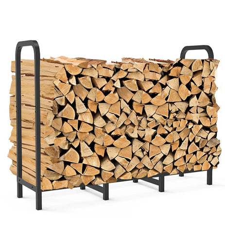 Tikimilor 4ft firewood rack holder for durable indoor and outdoor storage.