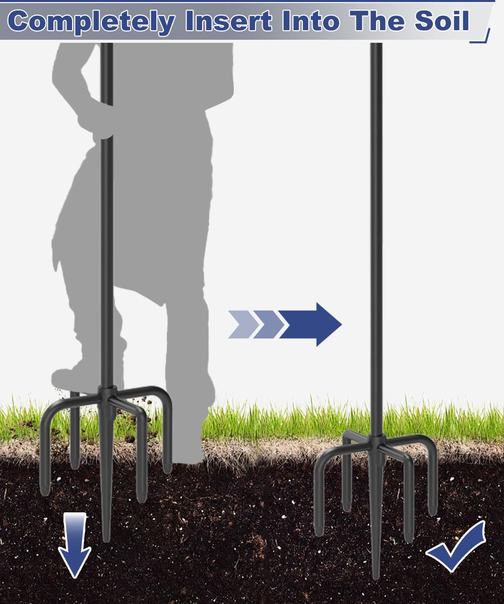 Tikimilor 5-prong base anchors securely into the ground for stability.
