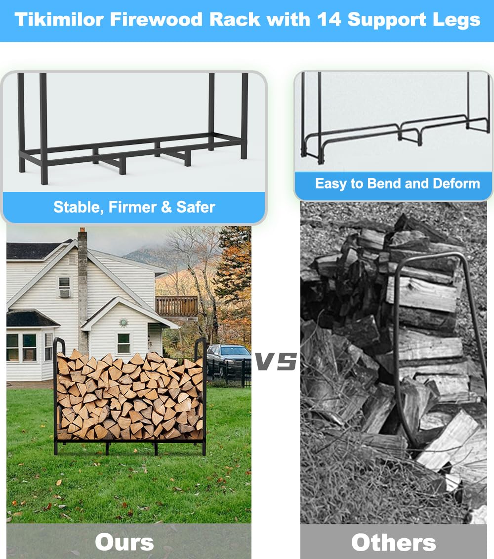 Tikimilor easy-to-assemble rack enables quick setup near the hearth.