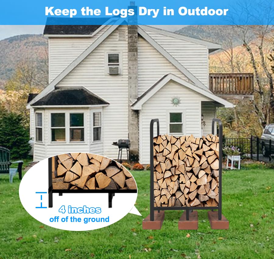 Tikimilor firewood stand indoors outdoors accommodates year-round use.