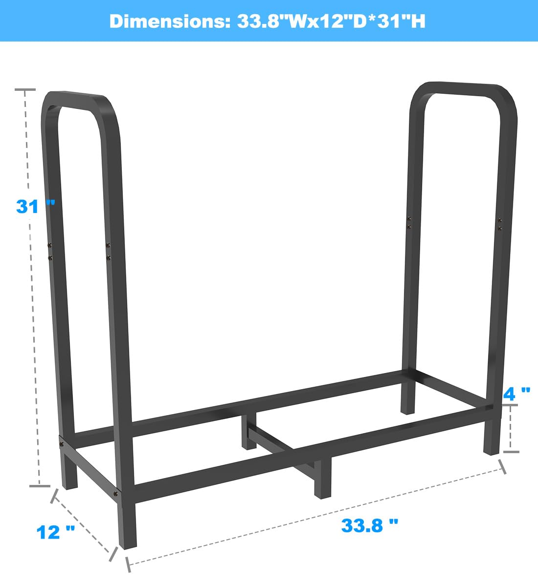 Tikimilor 2.8ft rack assembled reveals stable six-leg base.