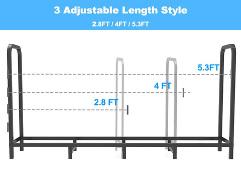 Tikimilor firewood rack in black finish keeps wood organized in tight spaces