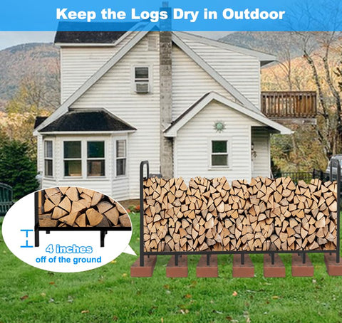 Tikimilor firewood rack includes hardware for easy installation and setup.