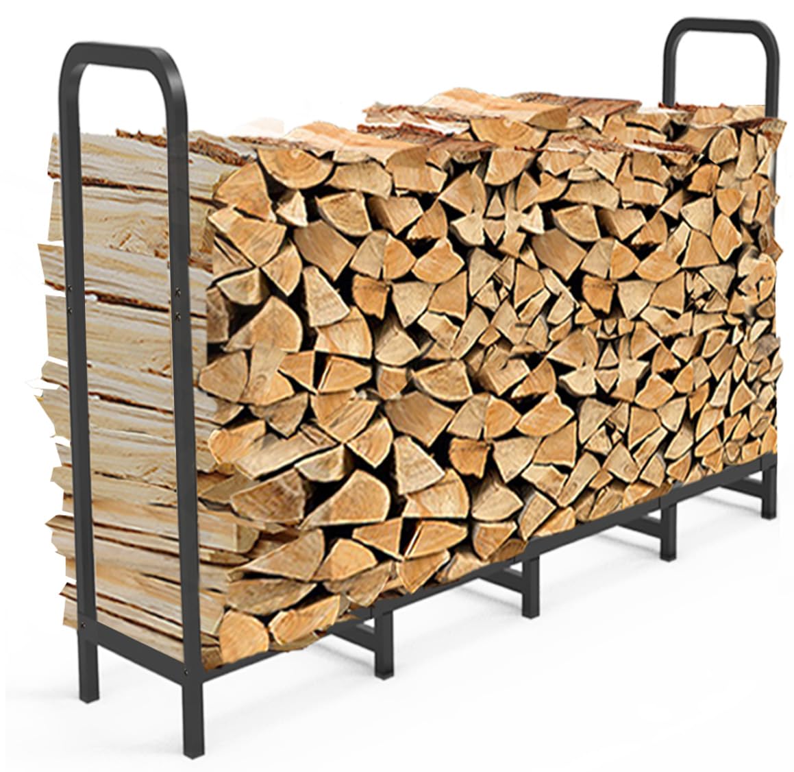 Tikimilor firewood rack with elevated design for dry, accessible wood