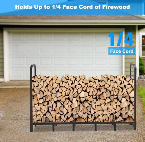 Tikimilor firewood rack heavy-duty legs provide stable support for large logs.