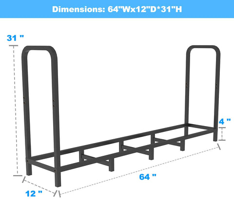 Tikimilor firewood rack built from heavy tubular steel for lasting strength