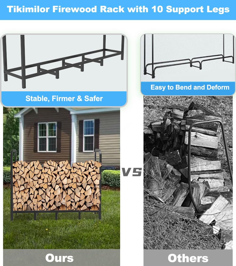 Tikimilor firewood rack suitable for outdoor and indoor use