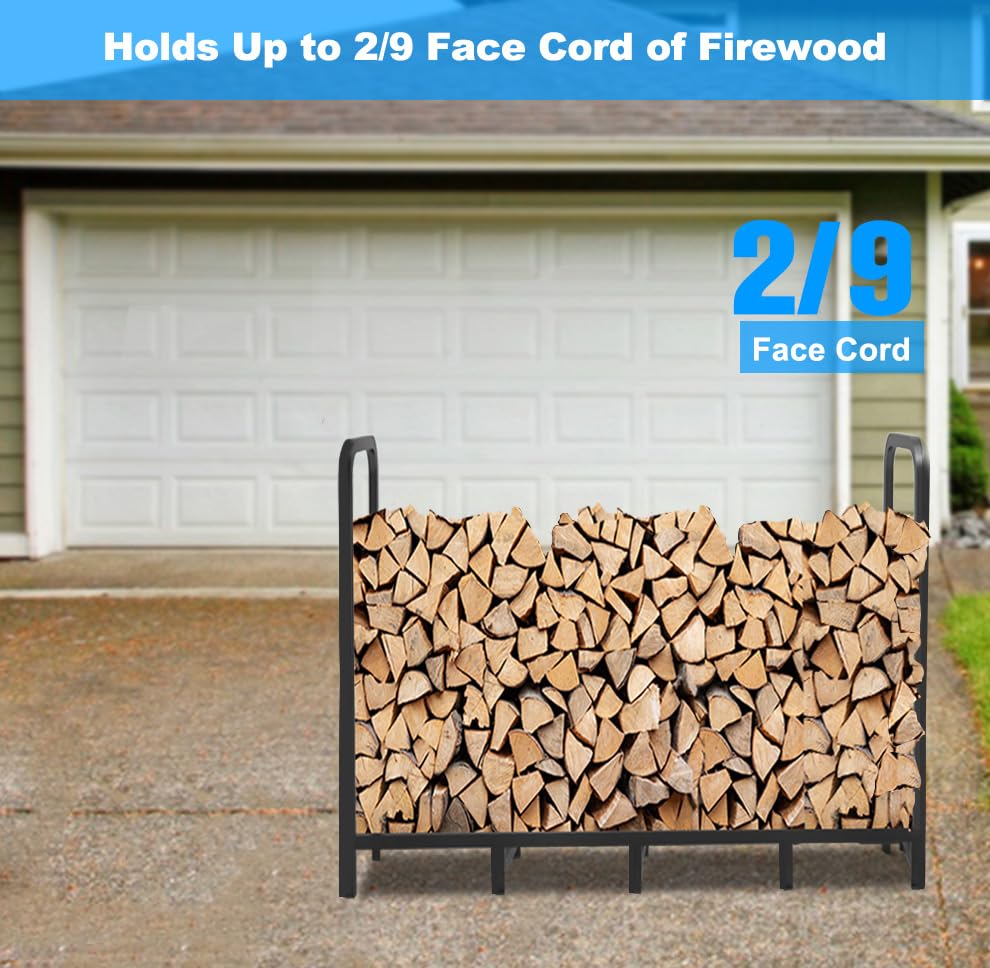 Tikimilor firewood rack features a two-layer powder coat for weather resistance