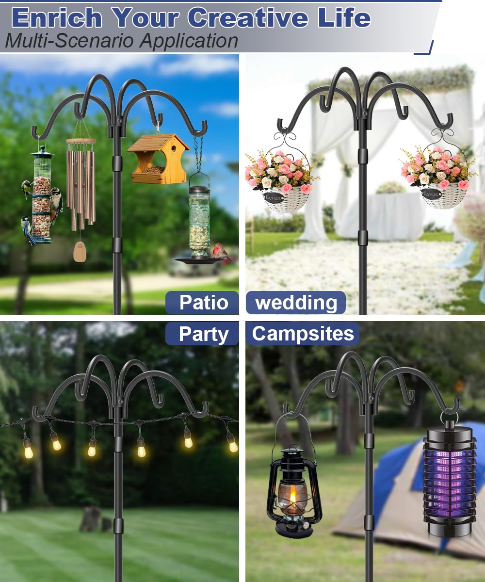 Tikimilor outdoor post suitable for bird feeders, pots, lights, and wedding decor.