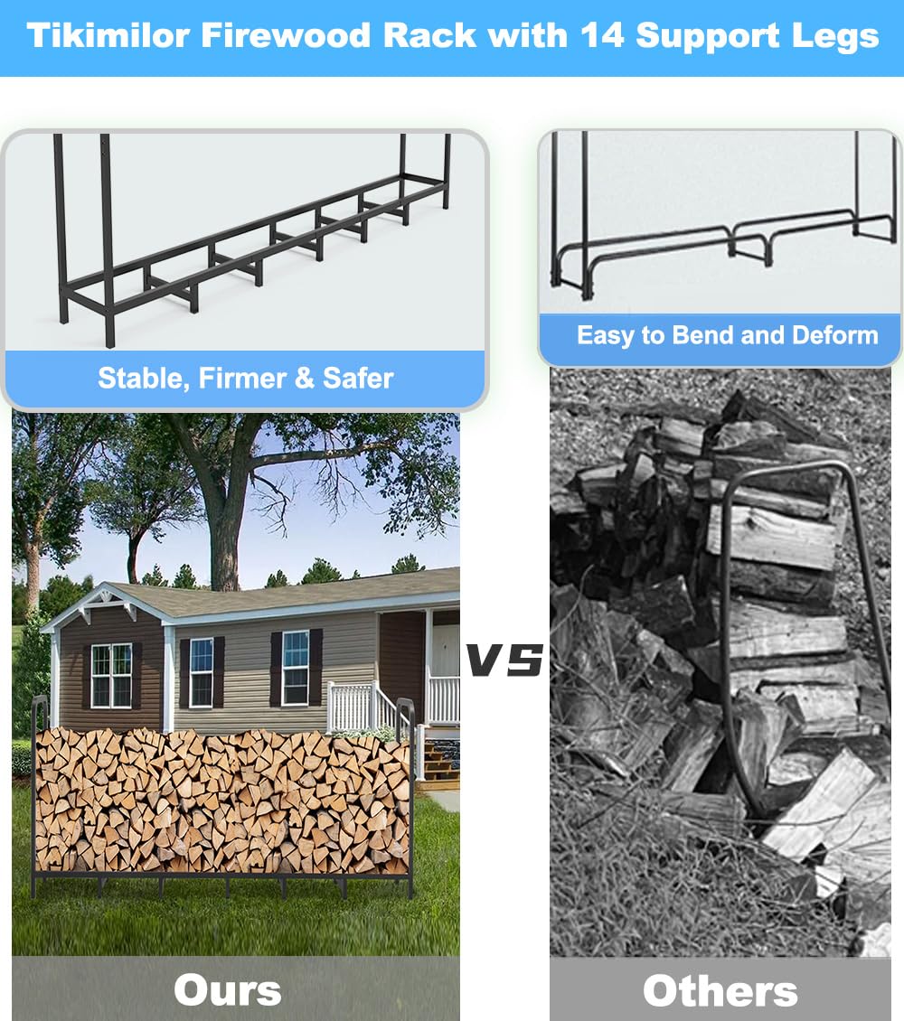 Tikimilor wood rack compact design fits in garage or shed.