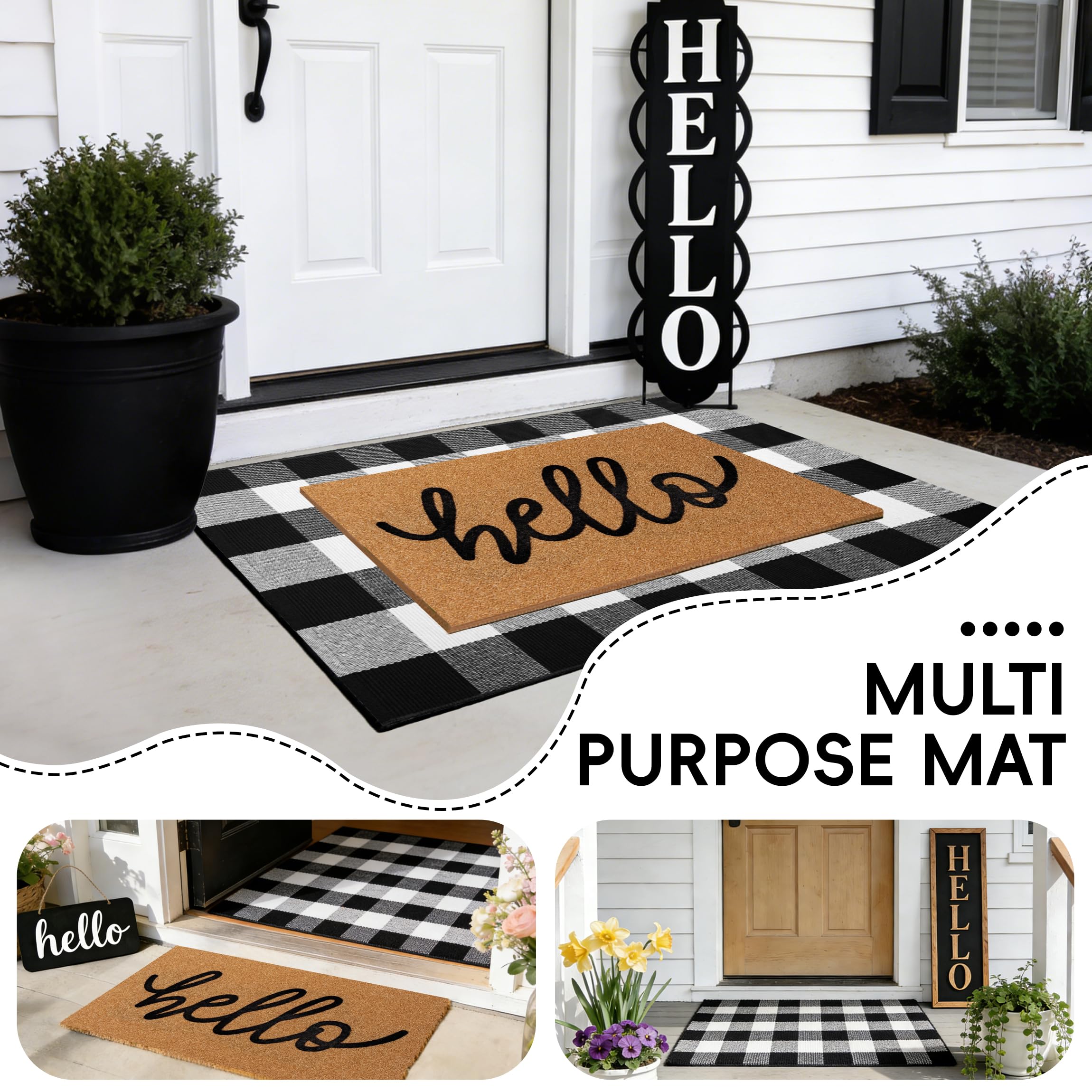 TIKIRUGI front porch decor-ready mat set enhances curb appeal across seasons.