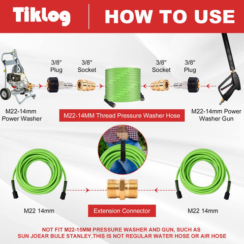 TikLog M22 14mm male to male adapter for flexible routing