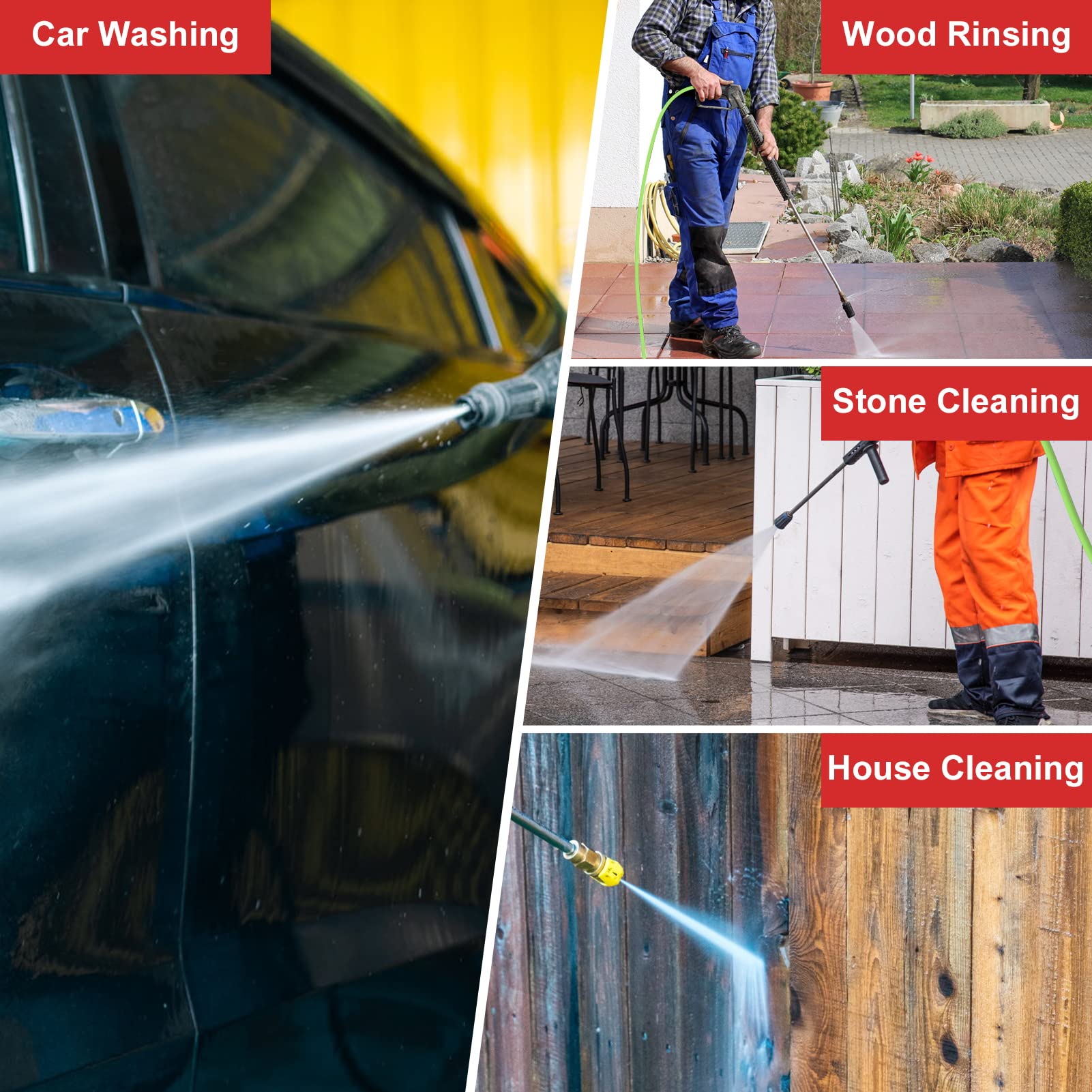 TikLog multi use pressure washer hose suitable for cars and decks