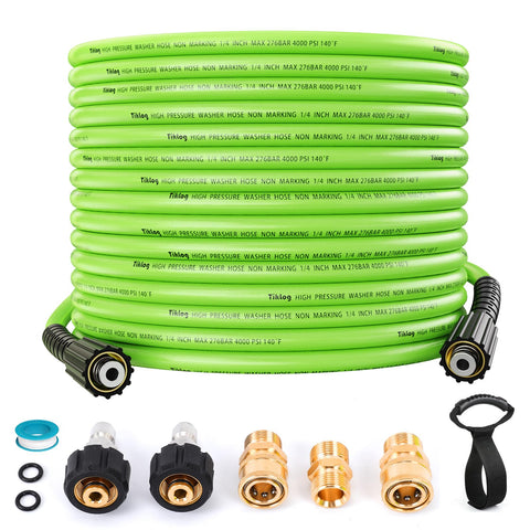 TikLog pressure washer hose 50ft with 14mm thread for durable cleaning power